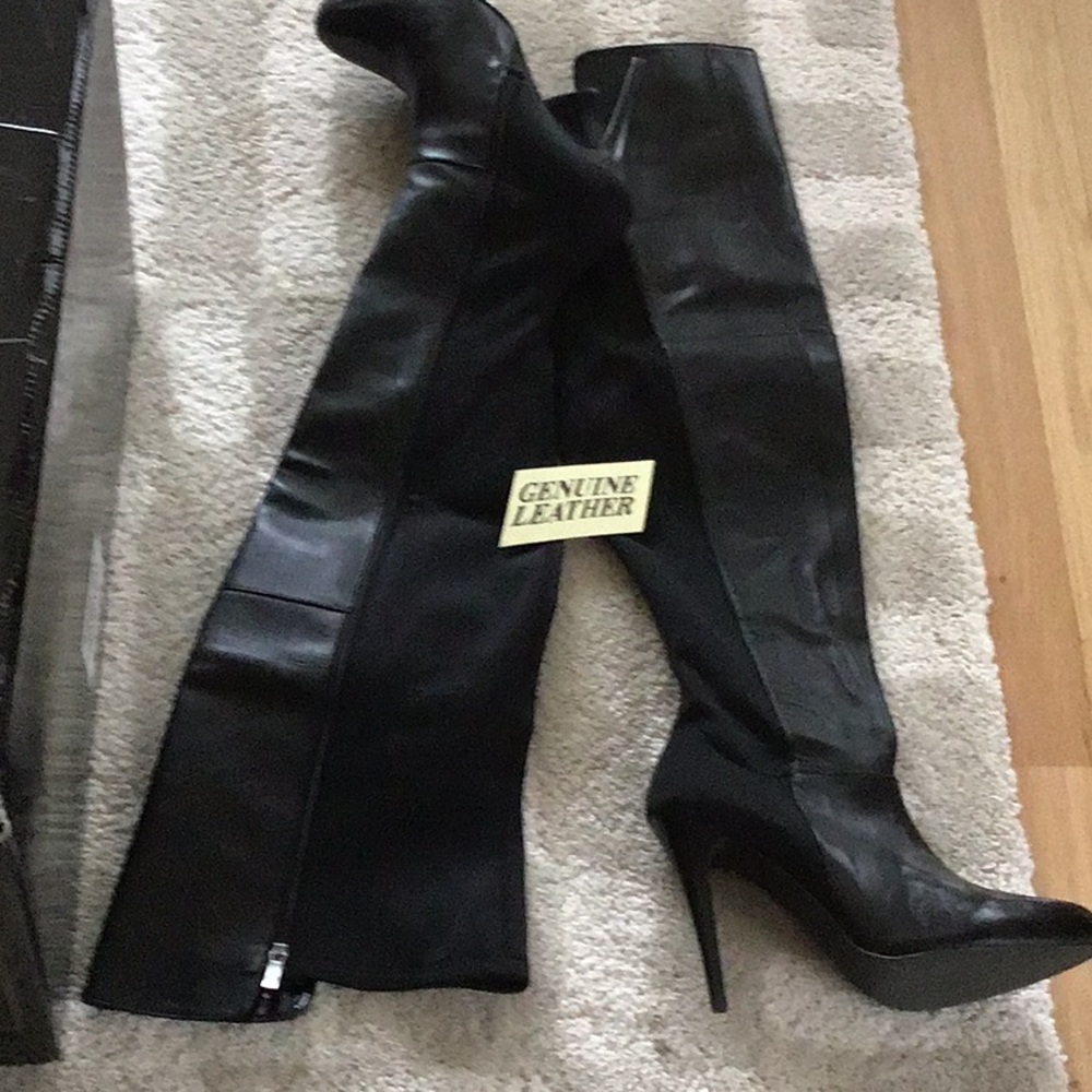 Colin Stuart thigh high genuine leather boots